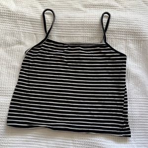 RARE Brandy Melville Black/White Stripped Tank Top